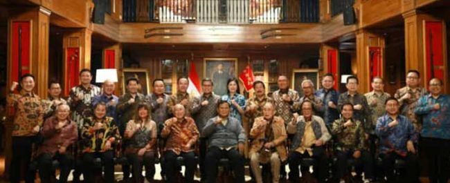 Presiden Prabowo Subianto menerima audiensi pengusaha Apindo di Hambalang