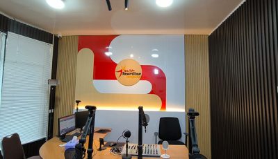 Studio baru Heartline 91.7 FM Lampung dengan desain modern dan akustik optimal
