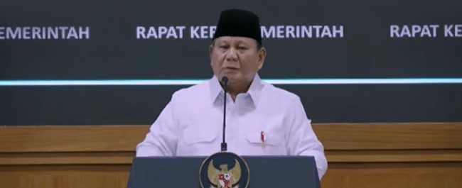 Presiden Prabowo memberikan arahan terkait evaluasi IUP hutan lindung