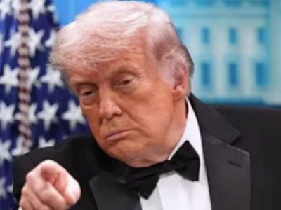 Presiden AS Donald Trump saat memberikan pernyataan terkait gugatan hukum terhadap media global