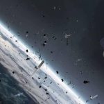 Ilustrasi fenomena aktivitas Matahari membersihkan puing sampah antariksa di orbit Bumi