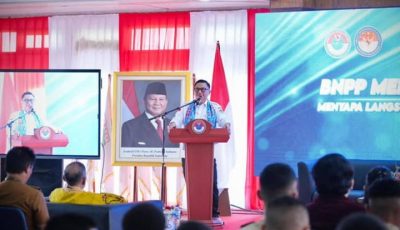 Deputi BNPP RI Edfrie R Maith saat memberikan kuliah umum BNPP Menyala di hadapan praja dan mahasiswa IPDN Sulawesi Utara