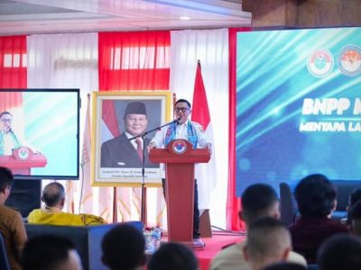 Deputi BNPP RI Edfrie R Maith saat memberikan kuliah umum BNPP Menyala di hadapan praja dan mahasiswa IPDN Sulawesi Utara