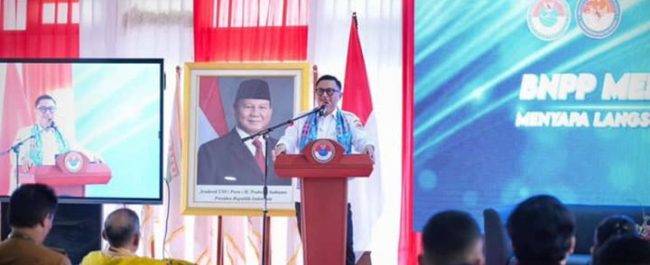 Deputi BNPP RI Edfrie R Maith saat memberikan kuliah umum BNPP Menyala di hadapan praja dan mahasiswa IPDN Sulawesi Utara