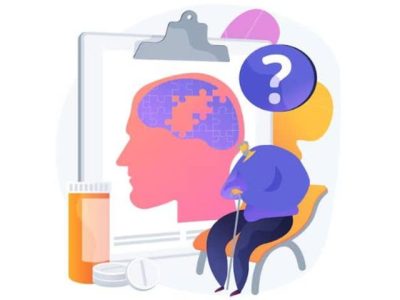 Ilustrasi seorang lansia sedang didampingi keluarga sebagai bentuk dukungan terhadap penderita penyakit Alzheimer