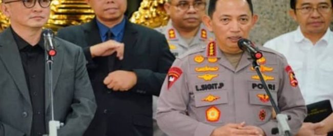 Kapolri Jenderal Listyo Sigit Prabowo saat memberikan instruksi terkait pengaktifan kembali Satgas Anti Mafia Bola