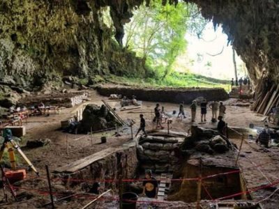 Kondisi dalam ruang Gua Liang Bua di Manggarai NTT yang menjadi lokasi riset DNA purba manusia hobbit