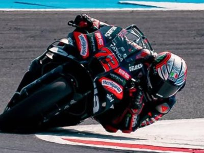 Pembalap Aprilia Racing Marco Bezzecchi saat beraksi di lintasan sebelum insiden kecelakaan di GP Belanda 2026