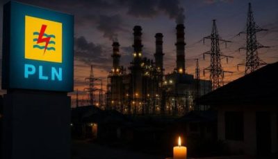 Petugas teknis PLN sedang melakukan pemeliharaan dan perbaikan jaringan gardu listrik untuk menjaga keandalan sistem