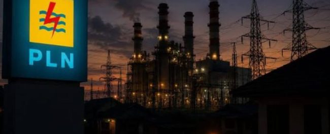 Petugas teknis PLN sedang melakukan pemeliharaan dan perbaikan jaringan gardu listrik untuk menjaga keandalan sistem