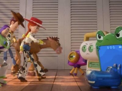 Karakter utama film animasi Pixar Toy Story 5 yang menghadapi ancaman disrupsi teknologi gadget