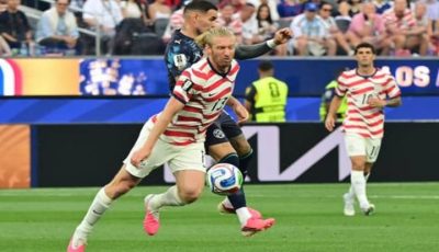 Aksi selebrasi para pemain timnas Amerika Serikat setelah mencetak gol penentu kemenangan di laga Piala Dunia 2026