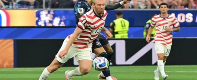 Aksi selebrasi para pemain timnas Amerika Serikat setelah mencetak gol penentu kemenangan di laga Piala Dunia 2026