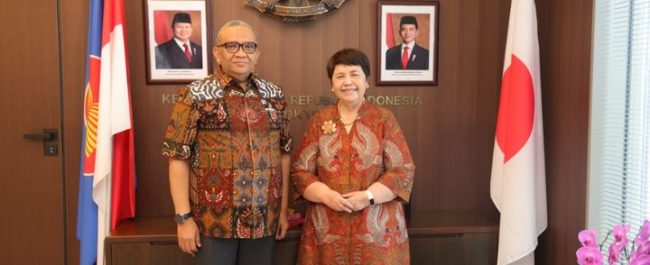 Wakil Menteri Ketenagakerjaan Afriansyah Noor saat melakukan pertemuan bilateral dengan delegasi industri di Tokyo Jepang
