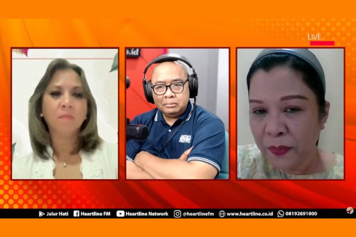 Dr. dr. Alfiah Amiruddin MD MSurg bersama Jose Marwoto saat menjadi narasumber dalam program Ngobres membahas kanker payudara pada ibu hamil dan menyusui di Radio Heartline