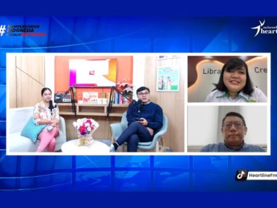 Mawar Simanjuntak bersama Pdt Andrea Sutikno STH MA dan pembaca acara saat menjadi narasumber program Sketsa Keluarga Indonesia di Radio Heartline FM Tangerang
