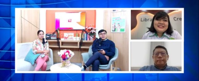 Mawar Simanjuntak bersama Pdt Andrea Sutikno STH MA dan pembaca acara saat menjadi narasumber program Sketsa Keluarga Indonesia di Radio Heartline FM Tangerang
