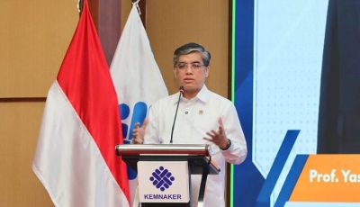 Menteri Ketenagakerjaan Yassierli saat membuka pembukaan Talent and Innovation Development Program TIDP di Balai Besar Peningkatan Produksi BBPP Bekasi