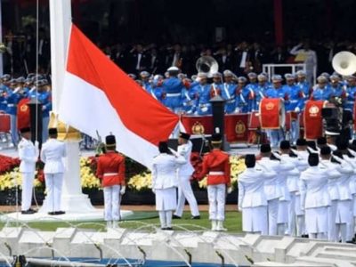Personel Pasukan Pengamanan Presiden Paspampres mengikuti apel kesiapan Satuan Tugas Pengamanan VVIP HUT ke-81 RI di Mako Paspampres
