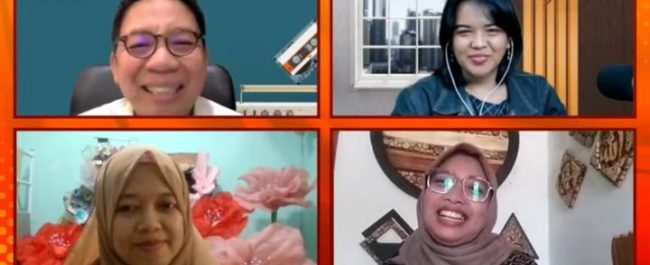 Rustiana Nur Hayati pemilik Kilas Craft dan Riani De Pratiwi owner Wincraft saat membagikan pengalaman di program UMKM Show Radio Heartline