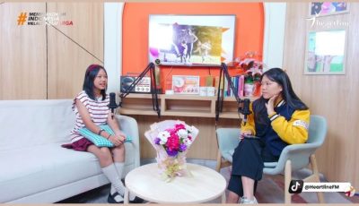 Azalea Khalika Kanaya saat hadir dan berbagi cerita pengalaman bermusik di program Rumah Impian Anak Heartline FM