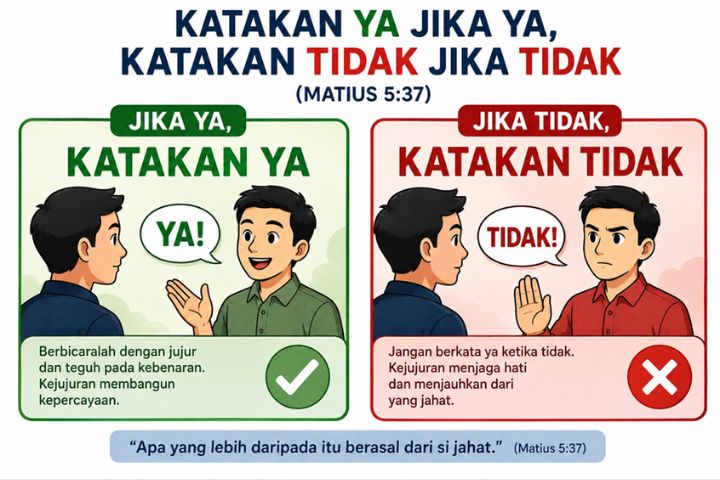 Ilustrasi seseorang yang memegang teguh kejujuran dan integritas di lingkungan kerja