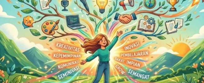 Ilustrasi anak mengembangkan potensi diri dan minat.