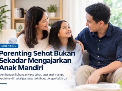 Ilustrasi dialog hangat antara orang tua dan anak dalam membangun hubungan interdependensi yang sehat di rumah