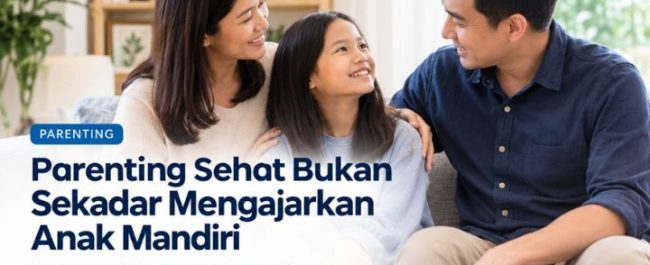 Ilustrasi dialog hangat antara orang tua dan anak dalam membangun hubungan interdependensi yang sehat di rumah