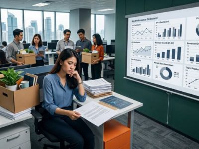 Ilustrasi strategi pencari kerja menghadapi ketidakpastian karier dan gelombang efisiensi PHK perusahaan