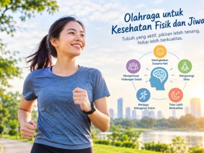 Ilustrasi aktivitas olahraga pagi santai untuk merawat kebugaran fisik dan kesehatan jiwa