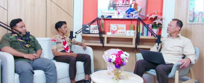 Suasana talkshow perwakilan panitia Lokabhara II 2026 membahas ajang lomba Pramuka dan Saka Bhayangkara di UMN