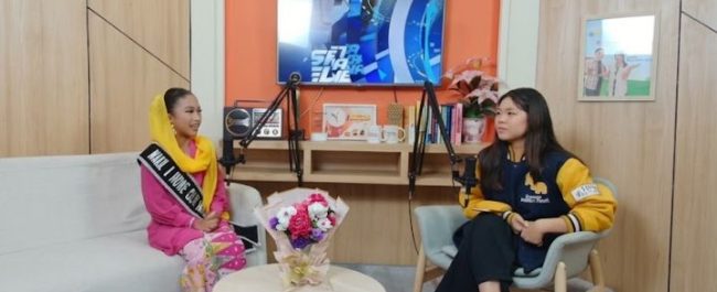 Syarifah Azkia Naura Firrizqiah menyandang selempang None Cilik Jakarta Wakil 1 2026 saat sesi wawancara