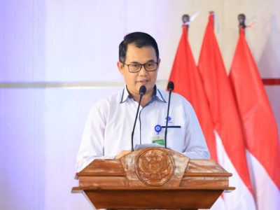 Potret Dirjen Binalavotas Kemnaker Darmawansyah saat memberikan sambutan di Pelatihan Vokasi Nasional 2026 Batch 6