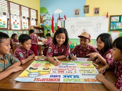 Ilustrasi anak menabung dan membedakan kebutuhan serta keinginan sebagai bekal literasi keuangan sejak dini