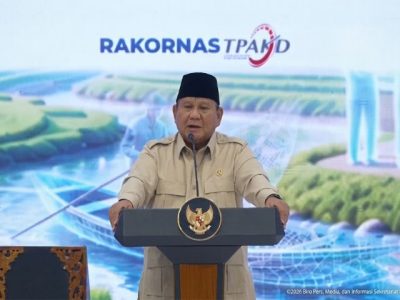 Presiden Prabowo Subianto berbicara dalam Rakornas TPAKD mengenai pengelolaan kekayaan alam liputan Radio Tangerang Heartline FM