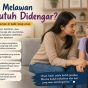 Ilustrasi orang tua yang berdialog dan mendengarkan keluh kesah anak remaja di rumah